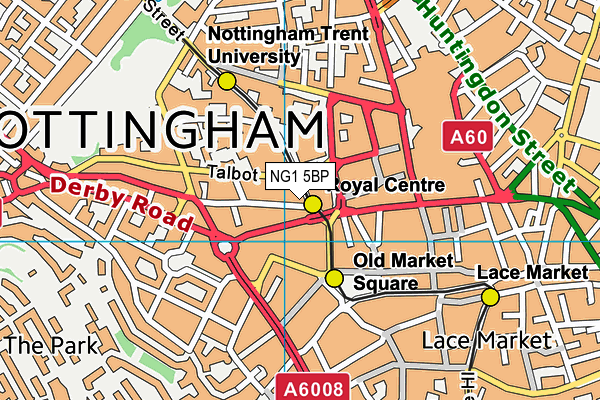 NG1 5BP map - OS VectorMap District (Ordnance Survey)