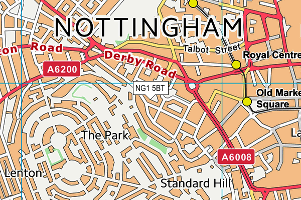 NG1 5BT map - OS VectorMap District (Ordnance Survey)