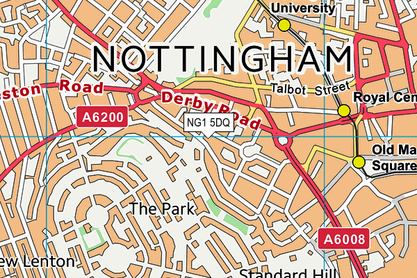 NG1 5DQ map - OS VectorMap District (Ordnance Survey)