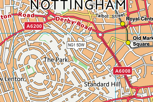 NG1 5DW map - OS VectorMap District (Ordnance Survey)