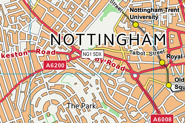 NG1 5DX map - OS VectorMap District (Ordnance Survey)