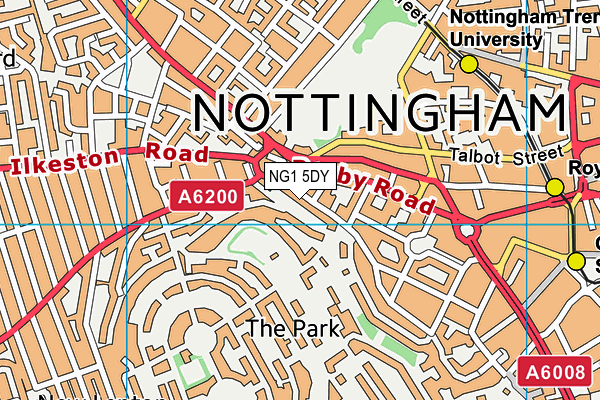 NG1 5DY map - OS VectorMap District (Ordnance Survey)