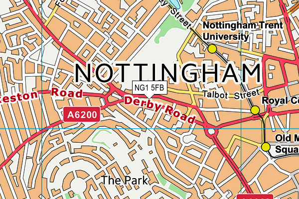 NG1 5FB map - OS VectorMap District (Ordnance Survey)