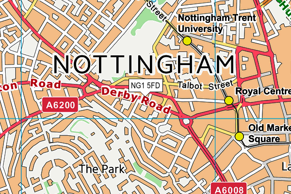 NG1 5FD map - OS VectorMap District (Ordnance Survey)