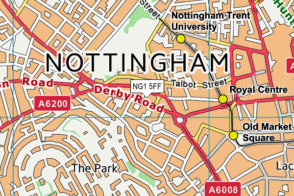 NG1 5FF map - OS VectorMap District (Ordnance Survey)