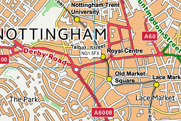 NG1 5FX map - OS VectorMap District (Ordnance Survey)