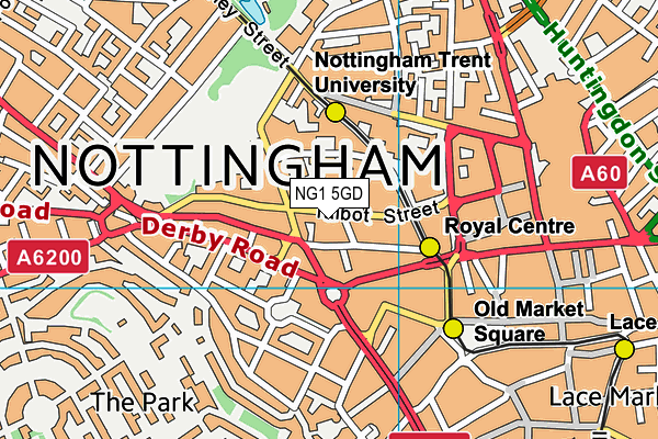 NG1 5GD map - OS VectorMap District (Ordnance Survey)