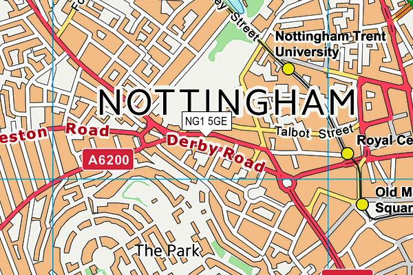 NG1 5GE map - OS VectorMap District (Ordnance Survey)