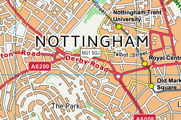 NG1 5GJ map - OS VectorMap District (Ordnance Survey)