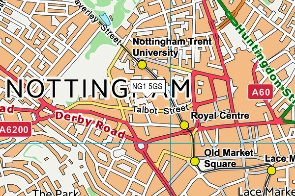 NG1 5GS map - OS VectorMap District (Ordnance Survey)