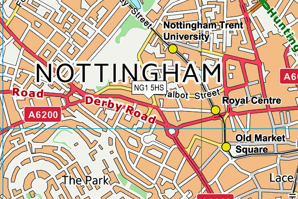 NG1 5HS map - OS VectorMap District (Ordnance Survey)