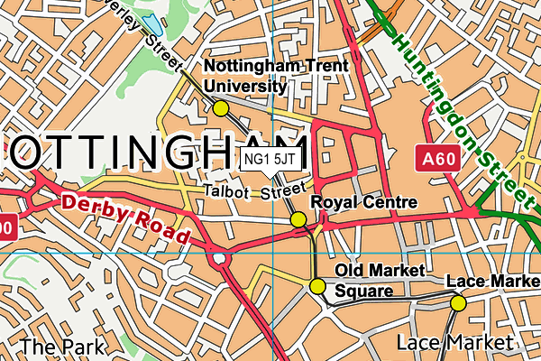 NG1 5JT map - OS VectorMap District (Ordnance Survey)