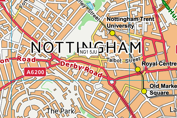 NG1 5JU map - OS VectorMap District (Ordnance Survey)