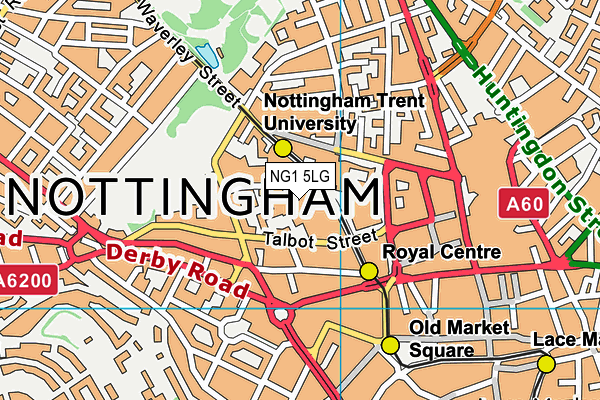 NG1 5LG map - OS VectorMap District (Ordnance Survey)