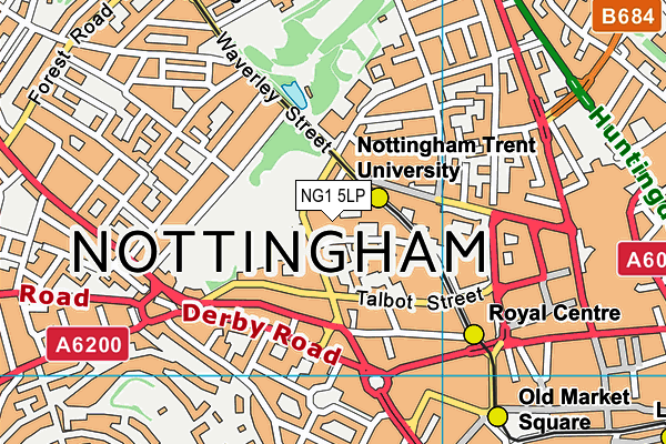 NG1 5LP map - OS VectorMap District (Ordnance Survey)