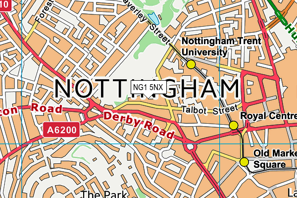 NG1 5NX map - OS VectorMap District (Ordnance Survey)