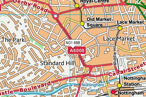 NG1 6BB map - OS VectorMap District (Ordnance Survey)