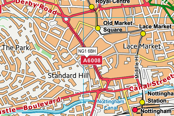 NG1 6BH map - OS VectorMap District (Ordnance Survey)