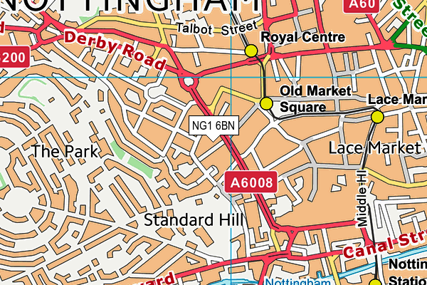 NG1 6BN map - OS VectorMap District (Ordnance Survey)