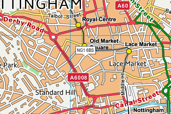 NG1 6BS map - OS VectorMap District (Ordnance Survey)