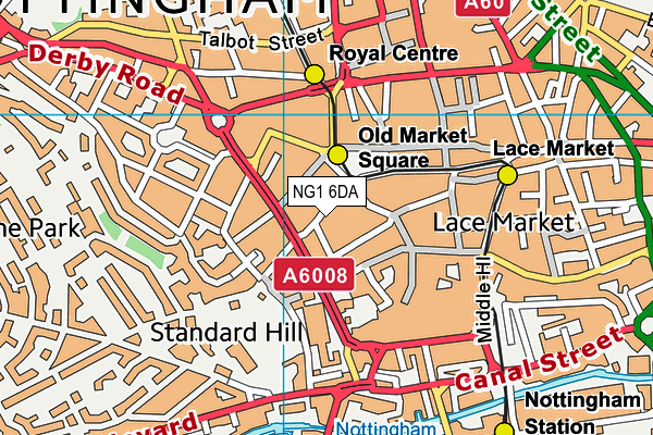 NG1 6DA map - OS VectorMap District (Ordnance Survey)