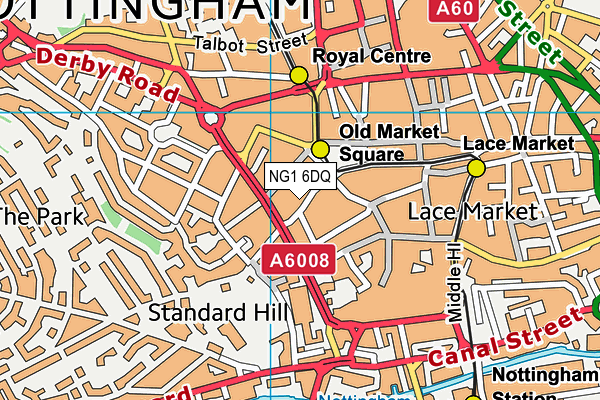 NG1 6DQ map - OS VectorMap District (Ordnance Survey)