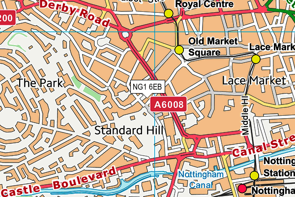 NG1 6EB map - OS VectorMap District (Ordnance Survey)