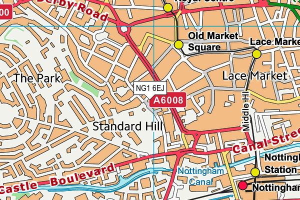 NG1 6EJ map - OS VectorMap District (Ordnance Survey)