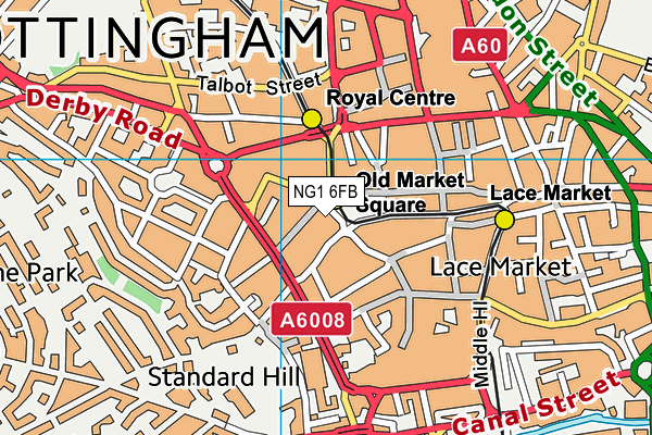 NG1 6FB map - OS VectorMap District (Ordnance Survey)