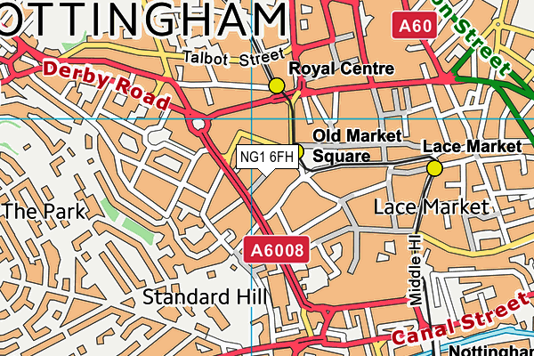 NG1 6FH map - OS VectorMap District (Ordnance Survey)