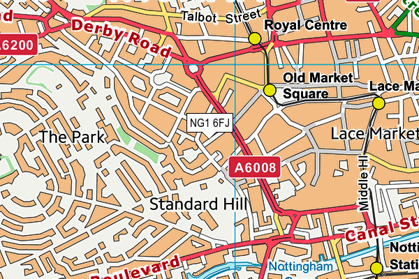 NG1 6FJ map - OS VectorMap District (Ordnance Survey)