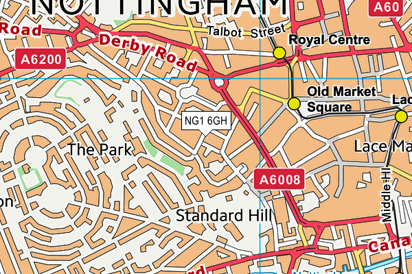 NG1 6GH map - OS VectorMap District (Ordnance Survey)