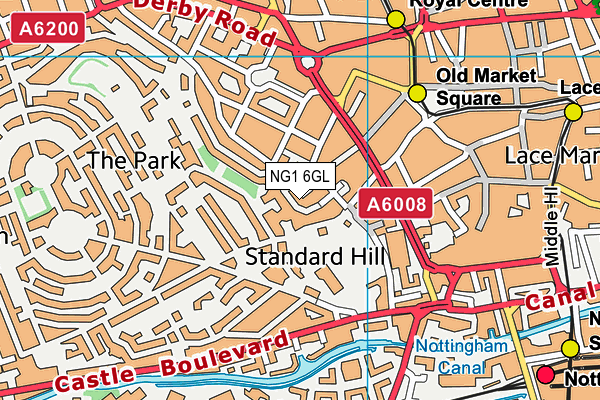 NG1 6GL map - OS VectorMap District (Ordnance Survey)