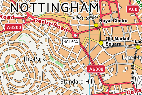 NG1 6GX map - OS VectorMap District (Ordnance Survey)