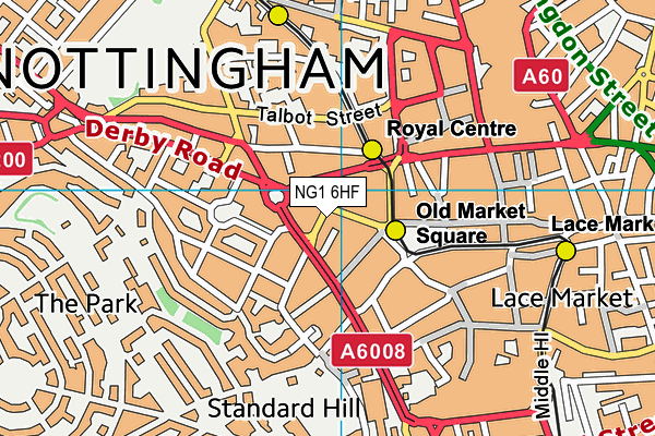 NG1 6HF map - OS VectorMap District (Ordnance Survey)