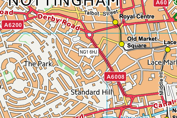 NG1 6HJ map - OS VectorMap District (Ordnance Survey)