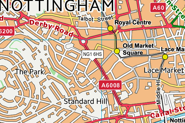 NG1 6HS map - OS VectorMap District (Ordnance Survey)