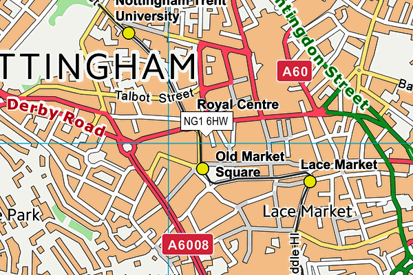 NG1 6HW map - OS VectorMap District (Ordnance Survey)