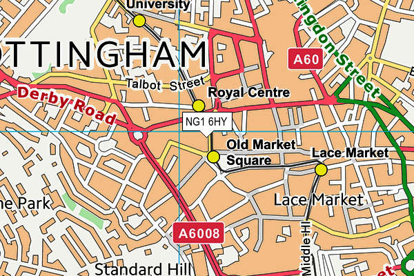 NG1 6HY map - OS VectorMap District (Ordnance Survey)