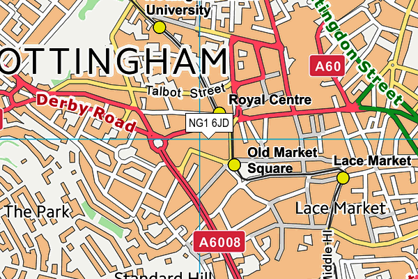 NG1 6JD map - OS VectorMap District (Ordnance Survey)