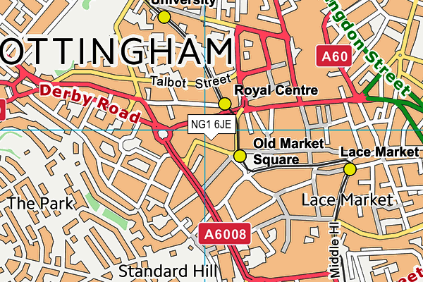 NG1 6JE map - OS VectorMap District (Ordnance Survey)