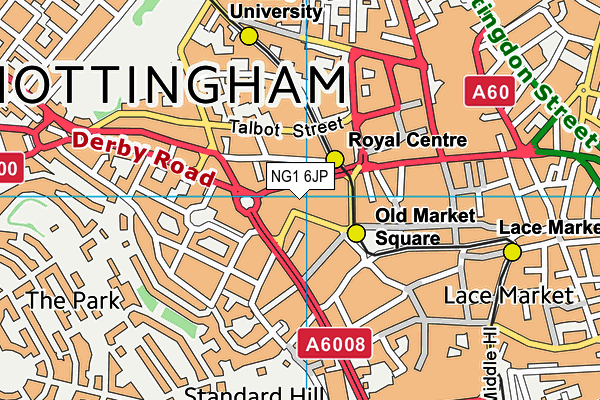 NG1 6JP map - OS VectorMap District (Ordnance Survey)