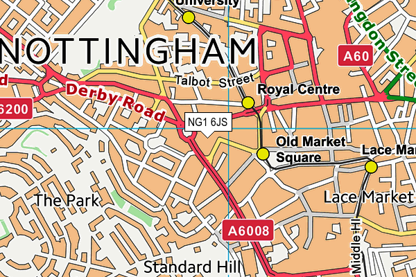 NG1 6JS map - OS VectorMap District (Ordnance Survey)