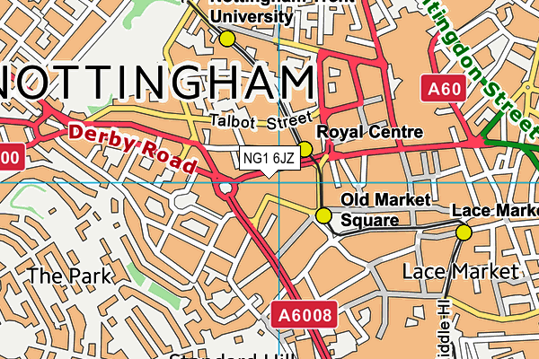 NG1 6JZ map - OS VectorMap District (Ordnance Survey)