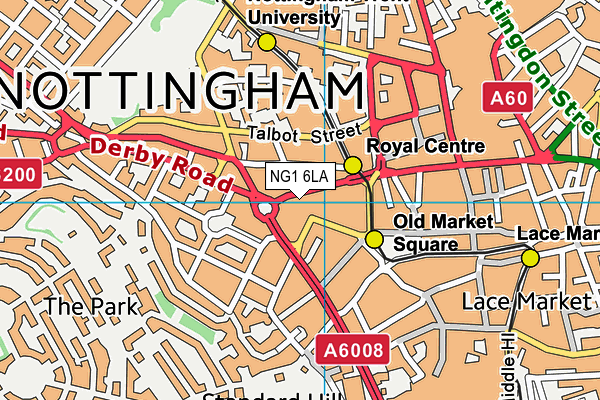 NG1 6LA map - OS VectorMap District (Ordnance Survey)