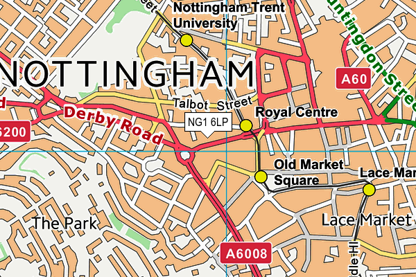 NG1 6LP map - OS VectorMap District (Ordnance Survey)