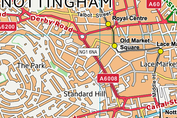 NG1 6NA map - OS VectorMap District (Ordnance Survey)