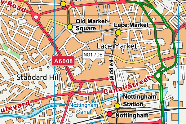 NG1 7DE map - OS VectorMap District (Ordnance Survey)