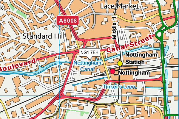Better Gym Nottingham (Closed) map (NG1 7EH) - OS VectorMap District (Ordnance Survey)