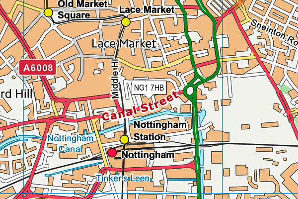 NG1 7HB map - OS VectorMap District (Ordnance Survey)